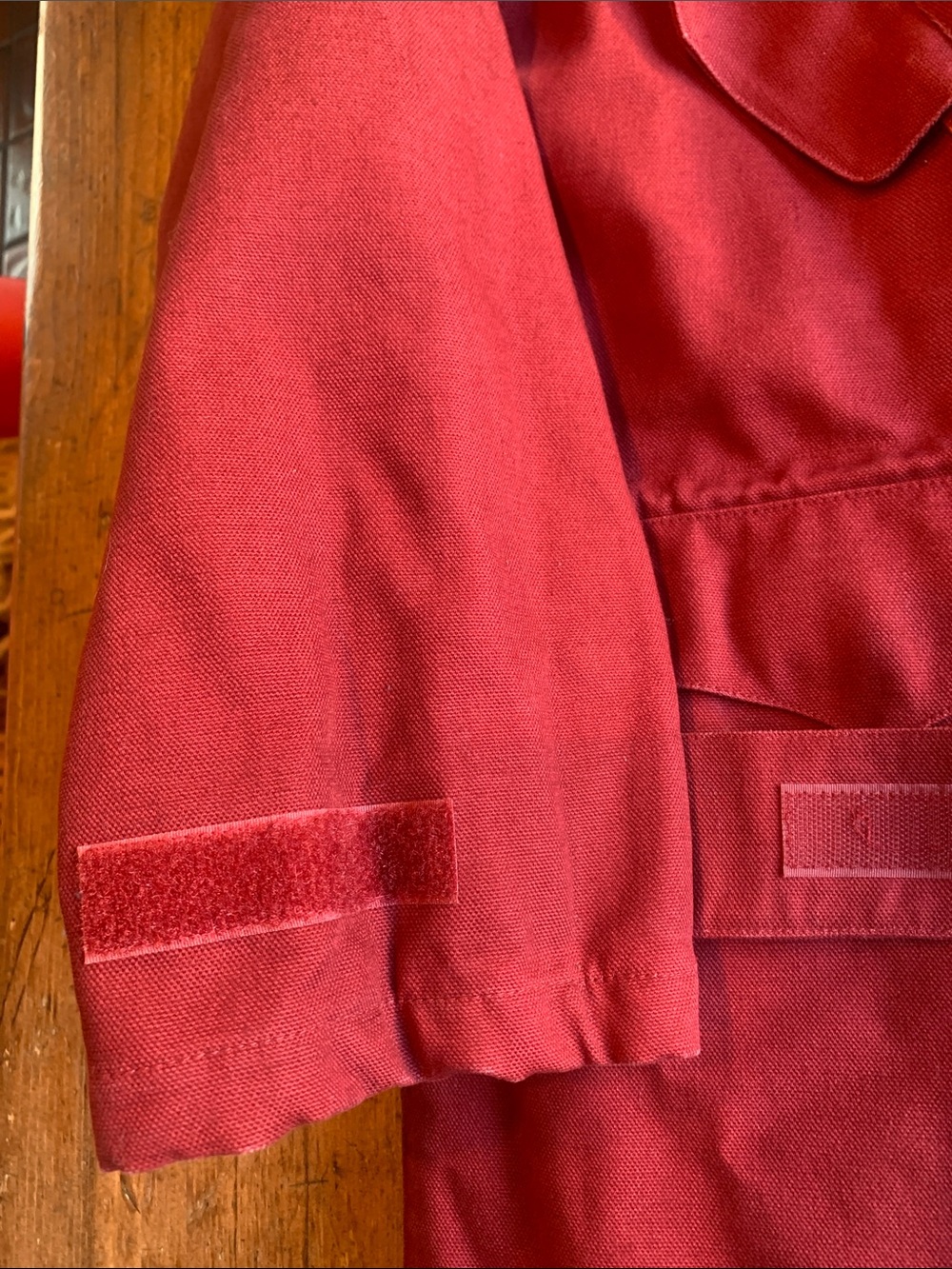 Men's Red Military-Style Field Jacket - Picture 14 of 16